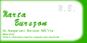 marta burszon business card